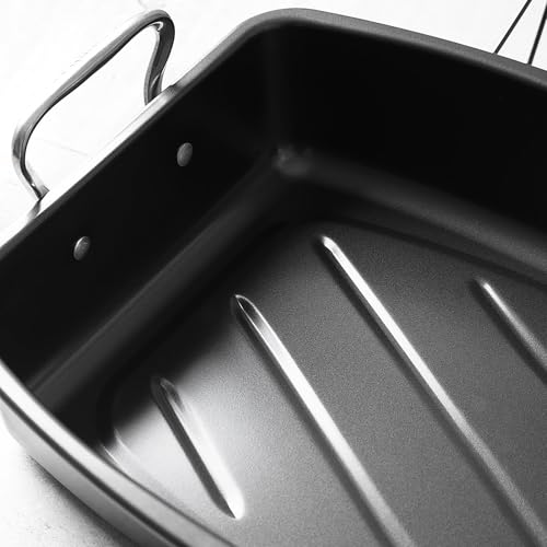 HAPPIELS 13x17 inch Roasting Pan with Rack, 20-25 lb Nonstick by HAPPIELS - Image 8