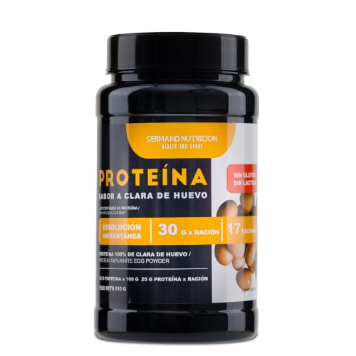 Proteína Instantánea de Clara de Huevo en Polvo Sabor Neutro (510 g) | Proteina en Polvo sin Gluten | Proteinas para Masa Muscular | Proteina sin Lactosa
