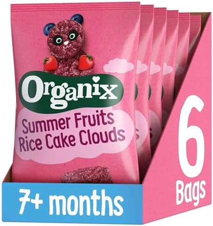 Organix Summer Fruits Rice Cake Clouds, Berry Flavour, 40 g (Pack of 6)