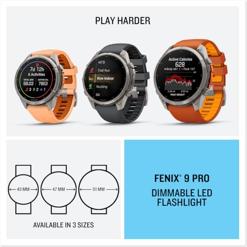 Garmin fēnix 9 Pro, Montre connectée GPS Multisports LTE, 47mm, Graphite – vue 7