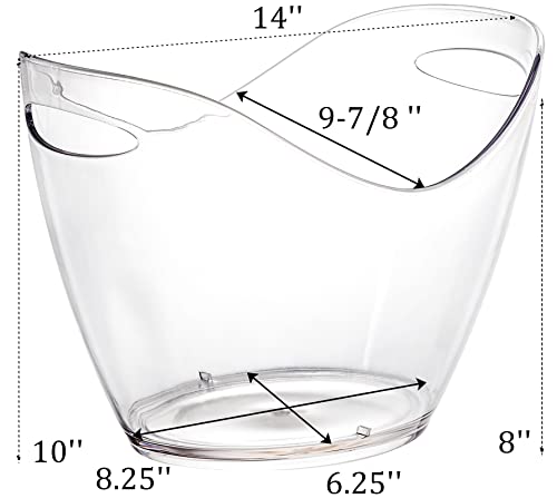 Yesland 8L Large Ice Buckets Clear Acrylic Drink Bucket Beverage Tub Wine Champagne Bucket - Storage Tub for Wine, Champagne or Beer Bottles Parties and Home Bar - Image 3