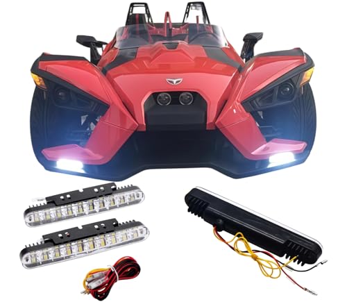 FIJVKNXY Lighting - 2PCS KIT White Fog Dual LED DRL Light + Amber Turn