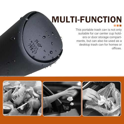 Image of Pack of 1 Center Console Trash Can, Car Trash Can, Plastic Cup-Type Sundries Storage Box, for Most Car (Black #6.29 inch inch x 2.55 inch inch), REWLJT1003BL-1PC-2