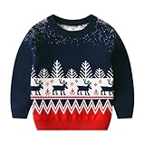 [HongzyFirm] クリスマス セーター キッズ ベビー服 可愛い ノルディック柄 プルオーバー 女の子 男の子 面白い 男女兼用 韓国風 防寒 インナー トップス ニット 長袖 子供服 厚手 春秋冬 ニットセーター 子供 丸首 暖かい 新年 プレゼント