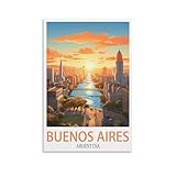 LNUYITR Buenos Aires Argentinien Vintage-Reiseposter, 50 x 