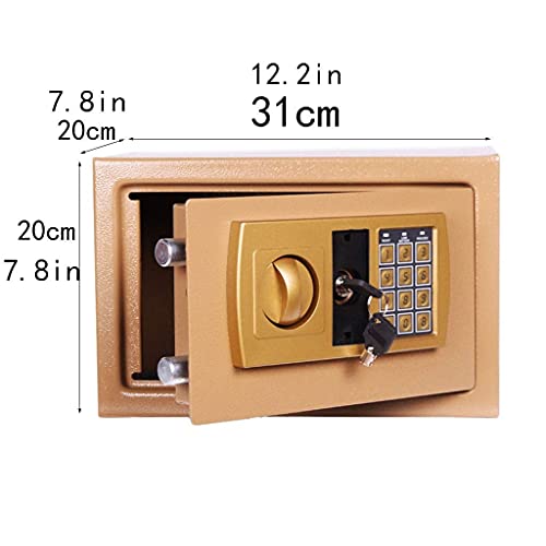 Coffre-fort à code électronique doré RLKHXBS 31x20x20cm pour clés et objets