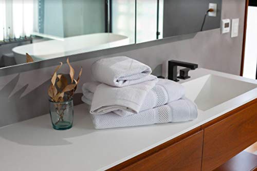 Toalha de Rosto Premium 50x80cm Branco/Cinza Grand ByTheBed