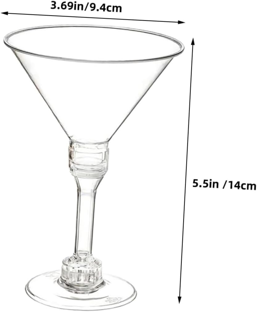 CHILDWEET 50pcs Plastic Margarita Glasses Unbreakable Dessert Cups for Cocktails and Pudding Versatile Party Drinkware for Weddings and Birthdays