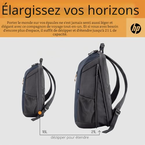 HP - PC Sac à Dos 15" Travel 18 l, 18L Mixte, Gris, Medium
