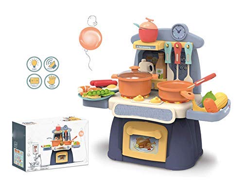 TechHark Techhark Little Chef Kids Kitchen Play Set With Cooking Kitchen Set Play Toy (Black Mini K-Set)