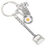 Porte-clés ustensile à œufs au plat : pour décorer clé, sac, sac à main, sac à dos, clé de voiture et plus , décoratif et excellent, porte-clés pour femmes