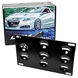 iJDMTOY No Drill Front Bumper Tow Hook License Plate Mounting Bracket Adapter Kit For 2011-2016 Honda CR-Z, 2010-2014 Gen2 Honda FIT, Insight