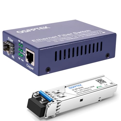 QSFPTEK Mini Unmanaged 2X 101001000Base-T RJ45 to 1000Base-X SFP Gigabit Ethernet to Fiber Media Converter AC 100V~240V or DC 5~12V Optional product thumbnail 15