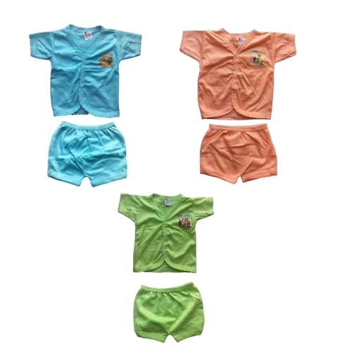 Image of NEW CONCEPT Born Baby Clothes Set Combo | Multicolor Baby Wear Pack Top and Bottom (Button Type)