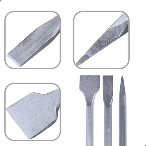 Conjunto Ponteiras Para Martelete 3 Peças Talhadeira de Aço Para Martelete Engate Rapido Sds Plus Ki