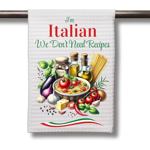 Italian Cooks Tea Towel, Italian Chef I Don't Need Recipes Kitchen Towel, I'm Italian Italy Cooking...