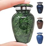 Small Keepsake Cremation Urn for Ashes | Keep Your Loved Ones Memory Close | Elegant Everlasting Tribute | Mini Personal Memorial for Remains, Hair, Dried Flowers, Sacred Earth | Threaded Lid | Green