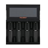 Folomov A4, 4 Slots 8Amps, Single Slot Max 3 Amps, With STN Screen Display, Support 26650 21700 18650 16340 Li-ion Battery, LiFePO4 And NIMH/NICd