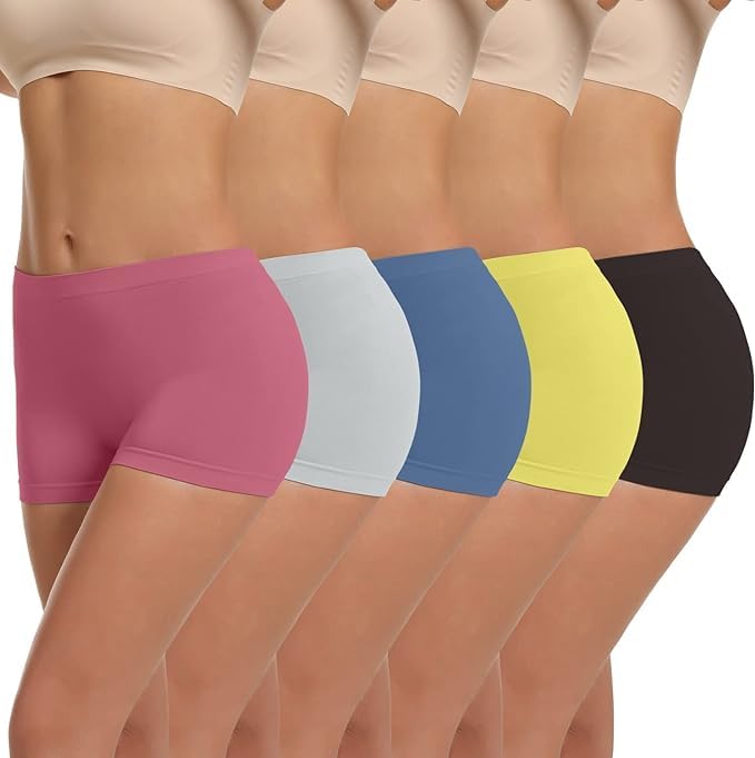 Womens Cotton Boy Shorts Underwear Stretch Boyshorts Panties Ladies Boxer Briefs Pack of 5-image-41
