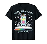 Turnhalle Einhorn Training Muskelaufbau Turnhalle Pferd T-Shirt