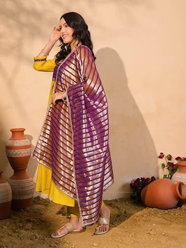 Vêtements Haldi jaune moutarde en soie avec pantalon ample taille XL - 3