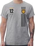 deutschland trikot kinder mit namen Passform: Männer Shirt mit geradem Regular Schnitt mit Rundhals Ausschnitt