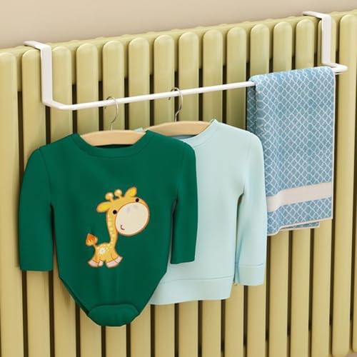 HEBEOT Séchoir à linge pour radiateur - Porte-serviettes - Sans perforation - Pour sécher les serviettes, les vêtements et les chaussettes - Blanc - Taille L – vue 6