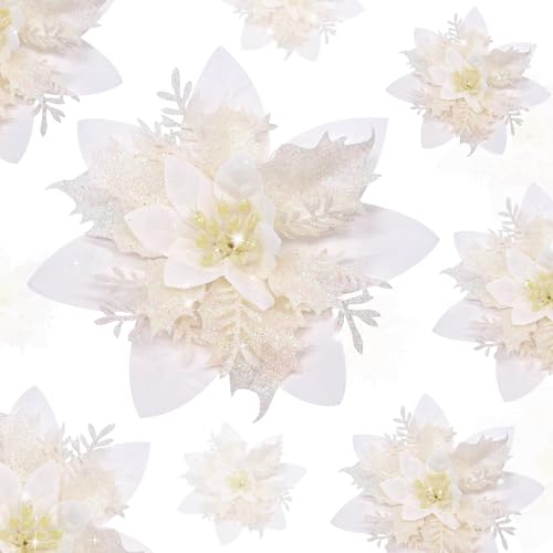 YSUVIN Weihnachtsblumen Dekorieren,10 Stück Weihnachten Blumen...