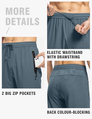 Image of TBMPOY Men's Outdoor Lightweight Hiking Mountain Pants Running Active Jogger Pants