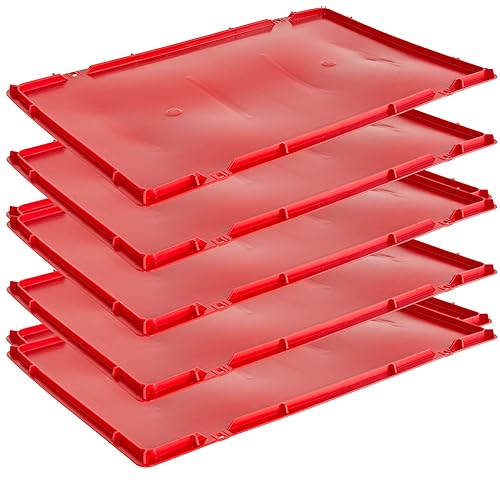 Tapa Eurobox 1-30 x Tapa caja de carnicero 40 x 60 cm Tapa caja de carne Tapa caja de carnicero Tapa caja apilable Euro caja 40 x 60 cm Red Selection Kingpower, Número:5