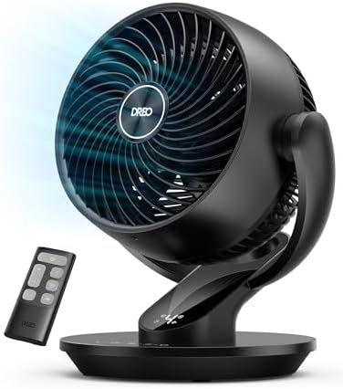 Dreo Fan for Bedroom, 13-Inch Oscillating Table Air Circulator Fan for Whole Room, 120° Tilt Adjustment, 28dB Ultra-Quiet, 70ft Powerful Airflow, 4 Speeds Desk Fans with Remote for Home, Office Dreo Fan for Bedroom, 13-Inch Oscillating Table Air Circulator Fan for Whole Room, 120° Tilt Adjustment, 28dB Ultra-Quiet, 70ft Powerful Airflow, 4 Speeds Desk Fans with Remote for Home, Office