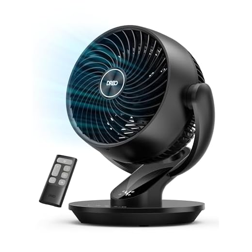 Dreo Table Fans for Home Bedroom, 9 Inch Quiet Oscillating Floor Fan with Remote, Air Circulator Fan for Whole Room, 70ft Powerful Airflow, 120° Adjustable Tilt, 4 Speeds, 8H Timer