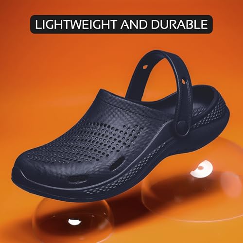Image of Kraasa Men's Lightweight Extra Soft Men's Classic Casual Sports Clogs /Sandals with Adjustable Back Strap for Adult | Anti Skid, Comfortable| Waterproof & Everyday Use Mules for Gents /Boys
