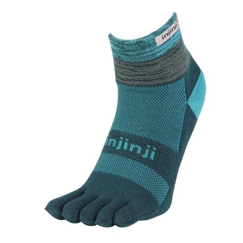 injinji Calze da uomo Trail di peso medio mini equipaggio, Blu (Midnight), Large-X-Large