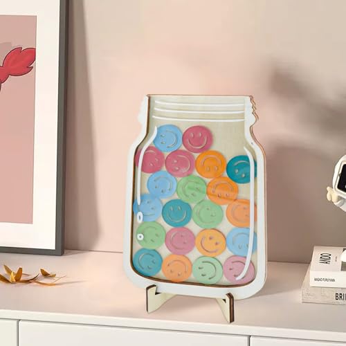 Enkrio Belohnungsglas für Kinder, personalisiertes Lächeln, Anreizglas für Studenten, Verhalten, Belohnungstabelle für Klassenzimmer, Zuhause, Schulbedarf (Lächeln)