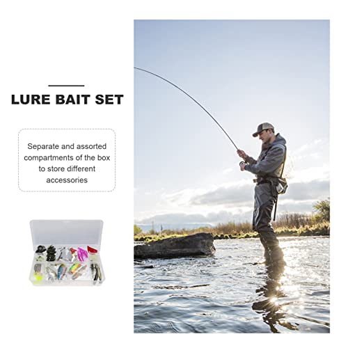 LIOOBO Kit de iscas de pesca com 101 peças, aço carbono, multifuncional, prático, caixa de pesca, ki