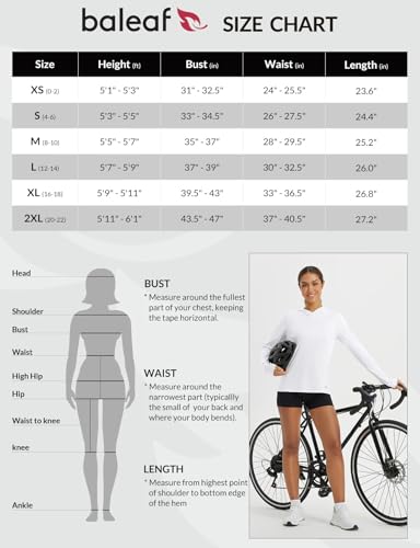 baleaf Camisetas femininas com capuz FPS 50+, manga comprida, FPS UV, leve, secagem rápida, bolso co