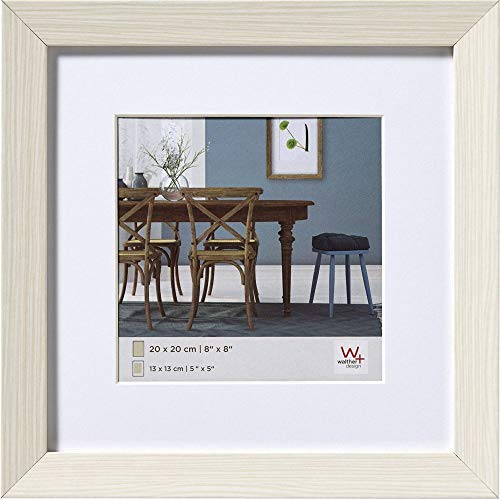 walther design Bianca 40 x 40 cm con passe-partout, Cornice in Legno Fiorito EF440W