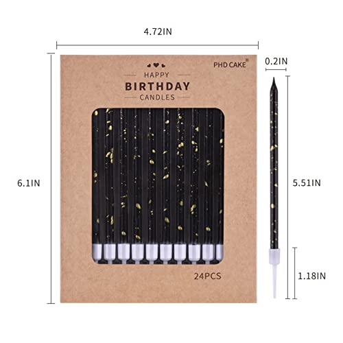 Phd Cake Black Gold Long Thin Birthday Candles thumb #4