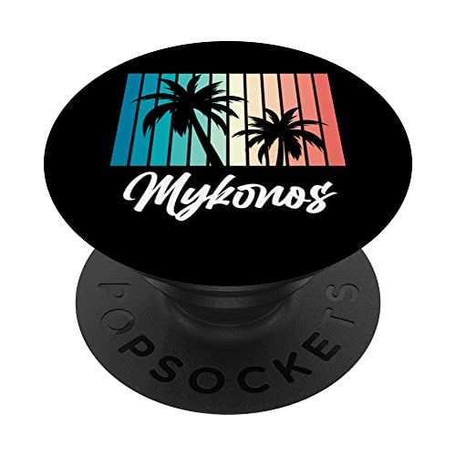 Lembrança de férias em Mykonos, férias vintage, retro, Mykonos PopSockets PopGrip intercambiável