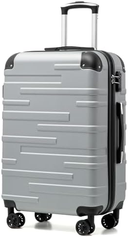 COOLIFE Mittelgroßer Koffer 67 cm L, leicht Reisekoffer 60L mit TSA Schloss | 67x46x26 cm Aufgabegepäck, 360° Rollen, YKK-Reißverschlüsse, stoßfeste Ecken, für Urlaubsreise, Auslan