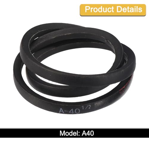 Image of uxcell A40 1 /2 Classic Wrapped V-Belt, 43 inch Outside Circumference, Black