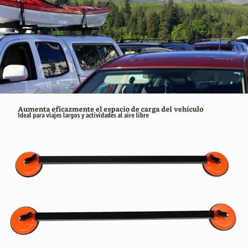 Barras Transversales de Techo de Acero 36.22 Pulgadas con Montaje por Succión para Mayor Espacio de Carga 110 LB para Viajes en Familia, Aventuras al Aire Libre, Transporte de Equipaje