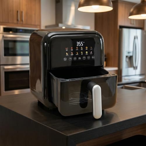 Image of OLIXIS Air Fryer with Window 7.9QT, 12-In-1 Large Airfryer for Family, 400F Rapid Air Crispy Technology, Roast Bake Dehydrate Reheat, Nonstick & Easy-Clean Basket, 1800W, Black