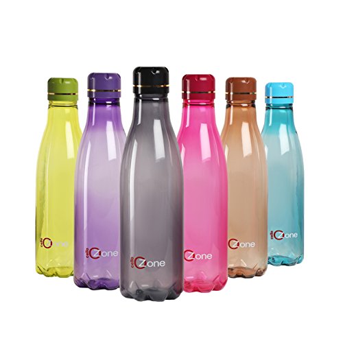 Cello Ozone Plastic Water Bottle Set, 1 Litre, Set of 6, Assorted