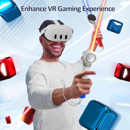 Ambison Handle Attachments for Meta Quest 3/3S Controller Accessories,VR Game Gorilla Tag Long Arms Sticks,Beat Saber Handles Extension Grips for Oculus Quest 3S/3 Supernatural More VR Games