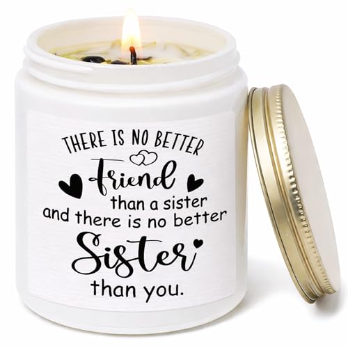 Sister Candle Gift Lavender Vanilla Scent There is No Better Friend Than a Sister - Funny Birthday Graduation & Christmas Gift for Sister 7oz