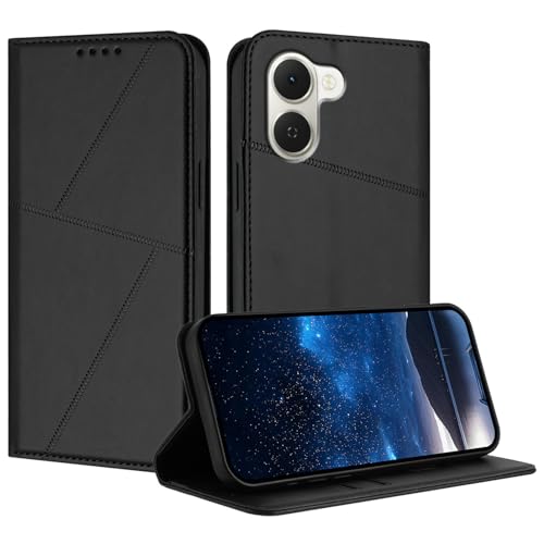 �X�}�z�P�[�X �Ή��@�� for Tecno Spark Go 3 / Pop 20 �}�O�l�b�g�J�� [PU���U�[ + �X�}�z�P�[�X] �E�H���b�g �J�[�h�X���b�g �t���b�v�X�^���h Black