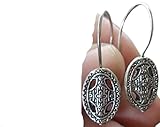  ◦ • ● ◉✿ Pendientes de disco étnico miao bohemio perforados ✿◉ ● • ◦ Pendientes de gancho largos