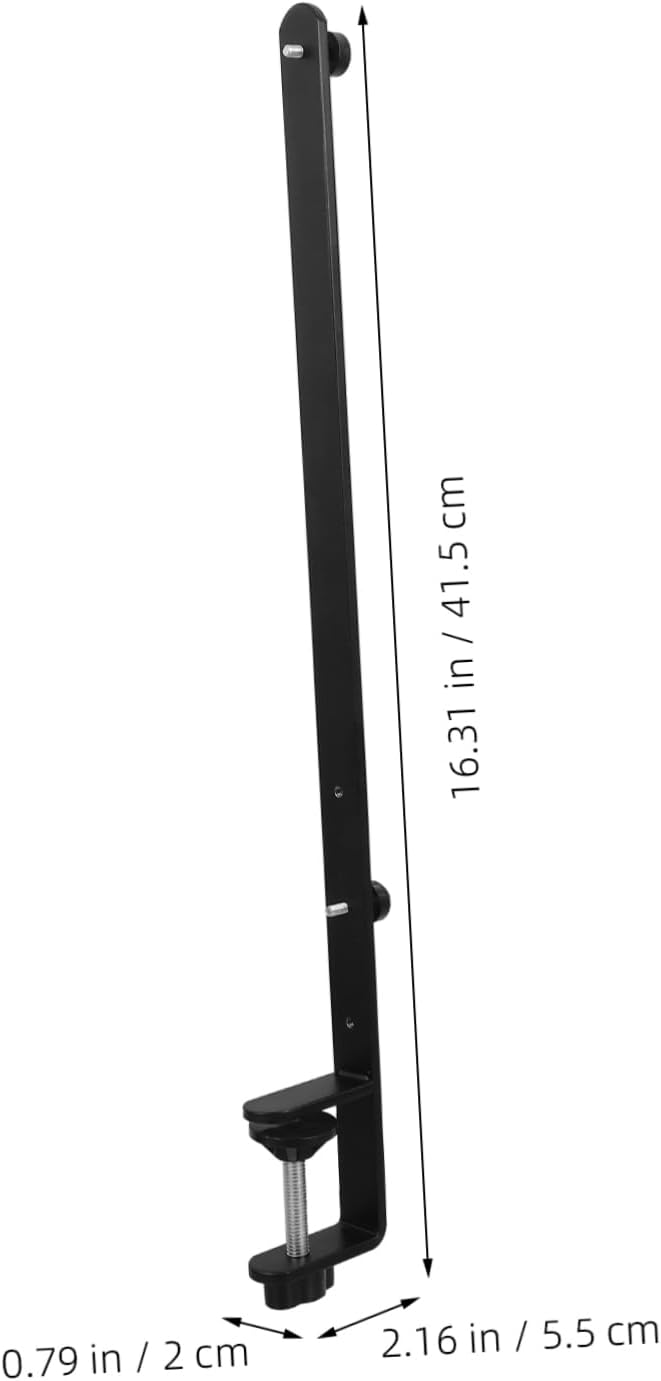 HOMSFOU 2pcs Adjustable Black Pegboard Mounting Brackets for Desk Organization Height-Adjustable Clamps for Pegboard Hooks and Clip Retainers Over The Table Rod Stand